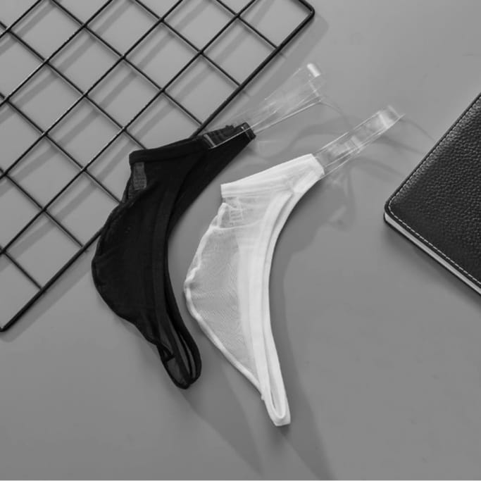 Men's See Through Underpants Mesh Soft T-back Undies